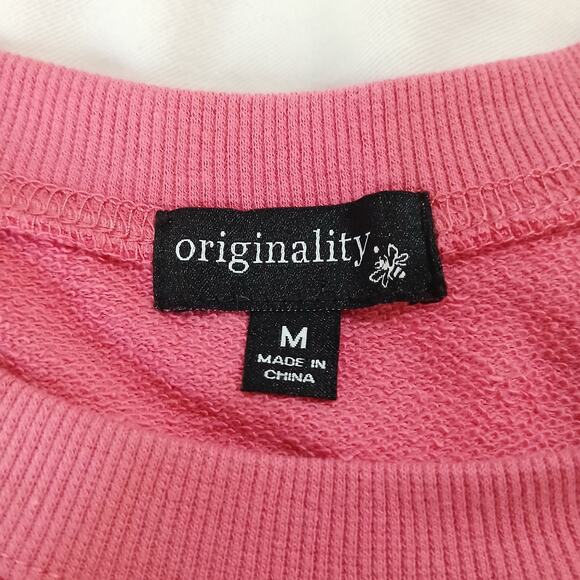 Originality Dry Goods Women's Medium Rose Pink Sweatshirt Cotton/Poly Blend - Picture 2 of 9